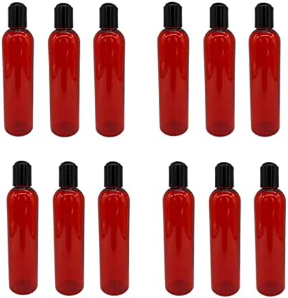 8 גרם בקבוקי פלסטיק קוסמו אדומים -12 אריזה לבקבוק ריק ניתן למילוי מחדש - BPA בחינם - שמנים אתרים - ארומתרפיה | שחור